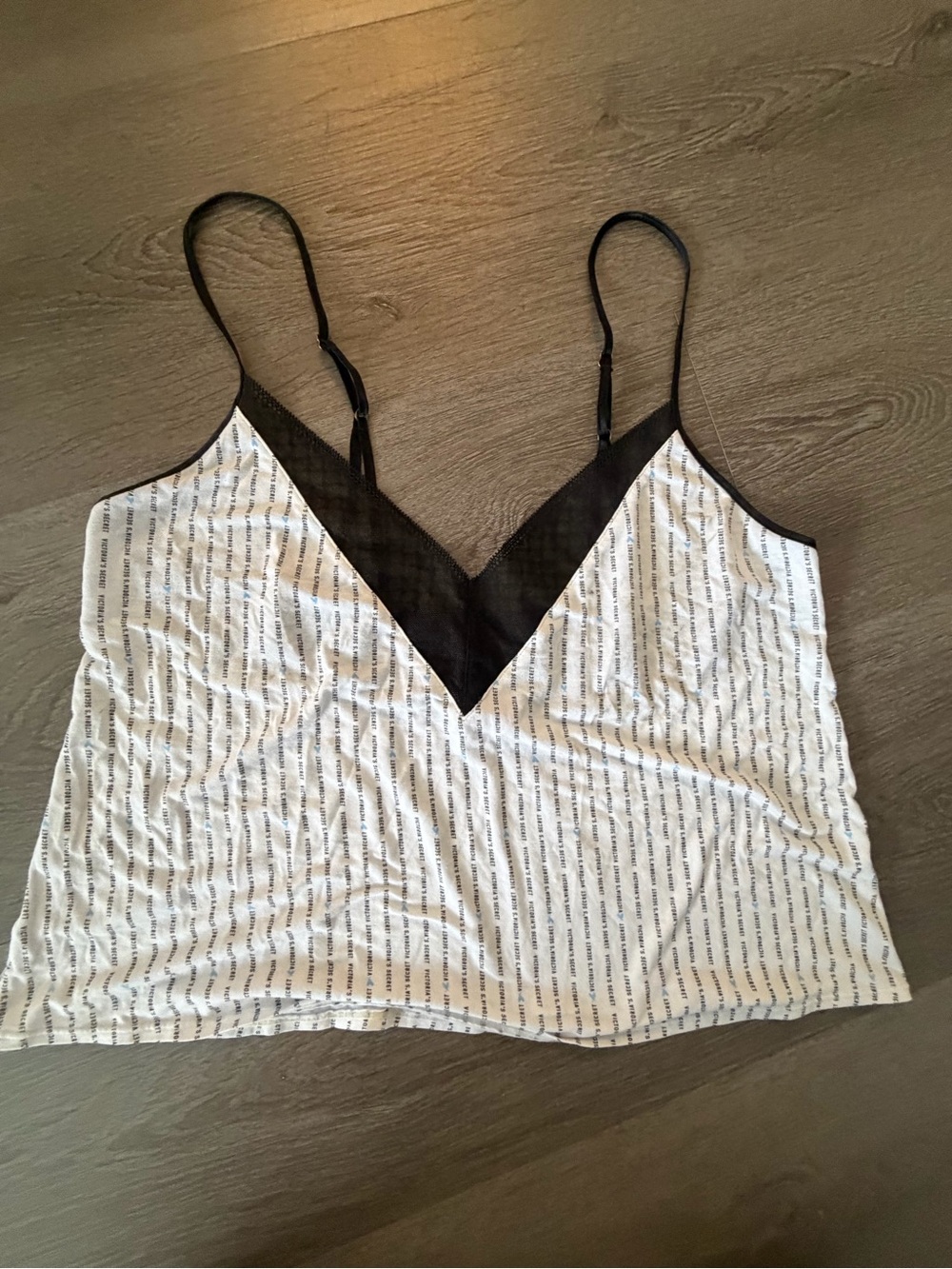 White and Black Striped V-Neck Cami Top